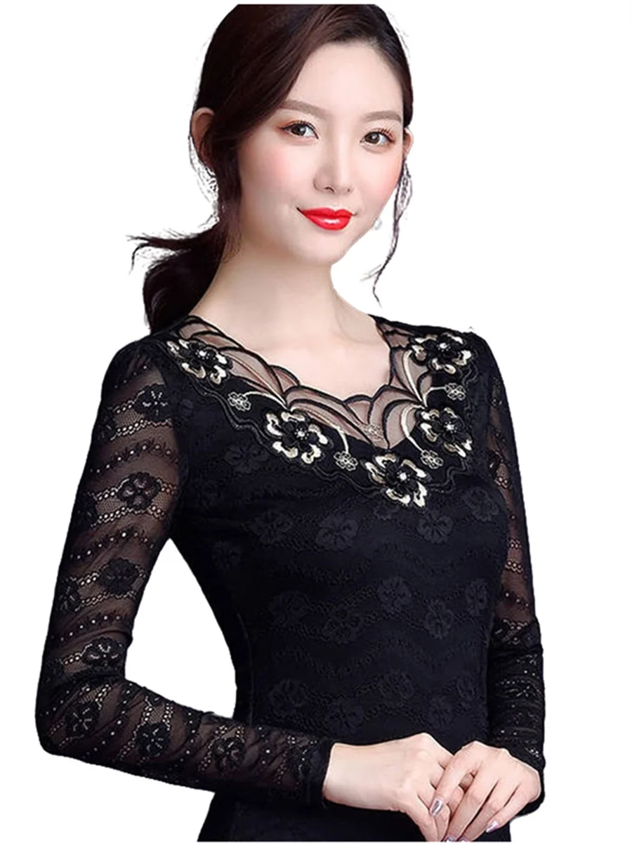 

Блузка женская демисезонная с длинным рукавом и круглым вырезом, G2064