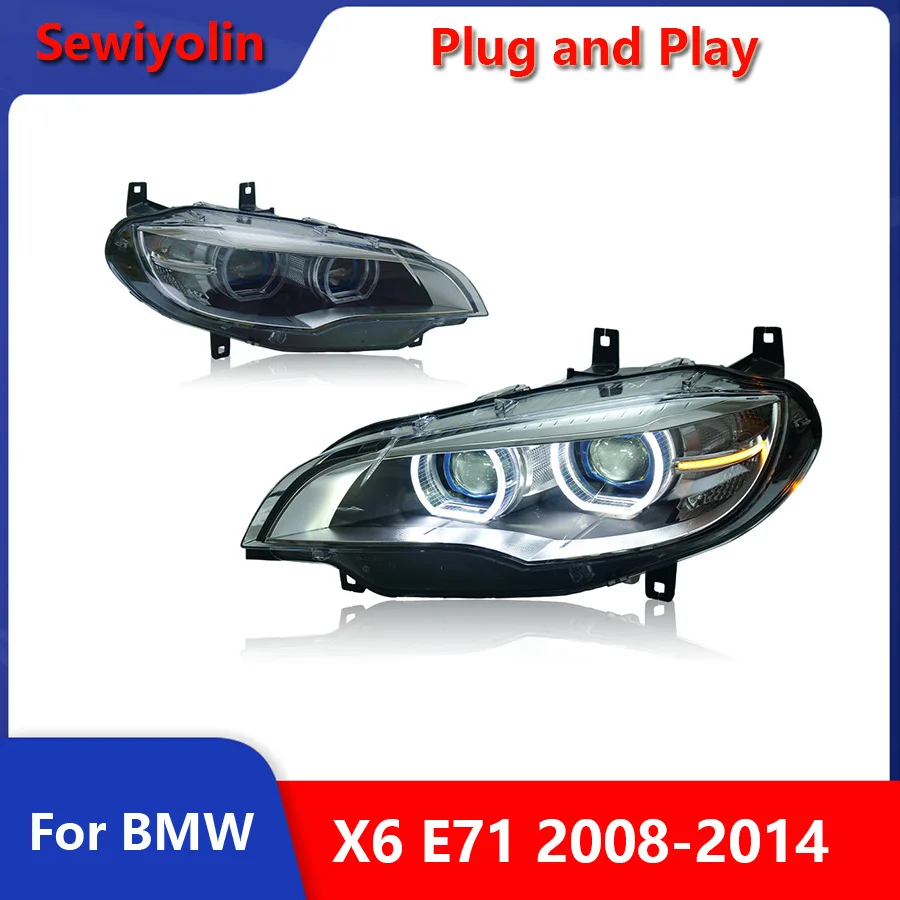 

Car Accessories Auto Headlights led For BMW X6 E71 2008-2014 DRL Fog Brake Lamp Assembly Tuning Lights Plug And Play