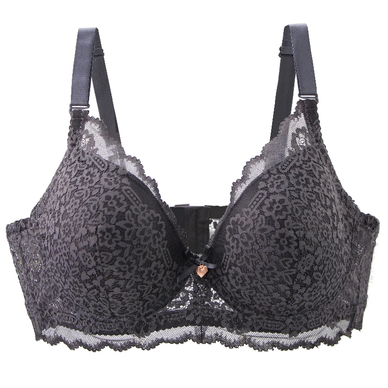 

DaiNaFang New Sexy Lace Floral Women Bow Bras 36/80 38/85 40/90 42/95 44/100 46/105 CD Cup Push Up Underwear Plus Size Lingerie