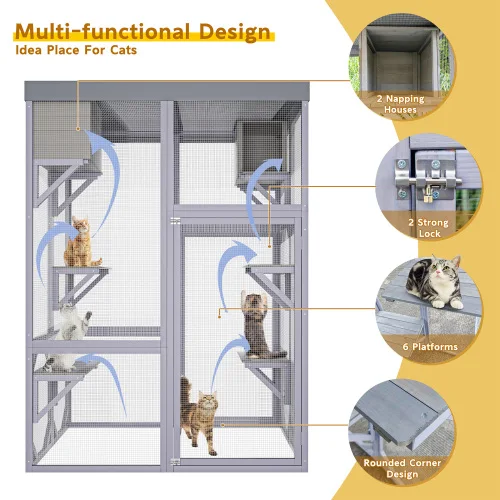 Outdoor Wooden Cat Enclosure 3