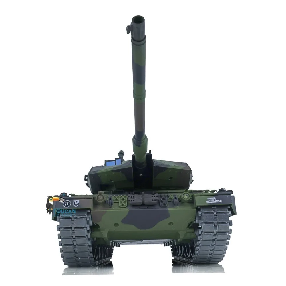 헝롱 1/16 7.0 업그레이드 레오파드2A6 RC 탱크 3889 W/ 360 °   포탑 배럴 반동