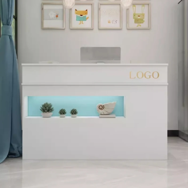 Party Reception Desk Beauty Center Furniture Luxury Lectern Atelier Front Receptionist Counter Mostrador Recepcion Store Salon reception desk storage
