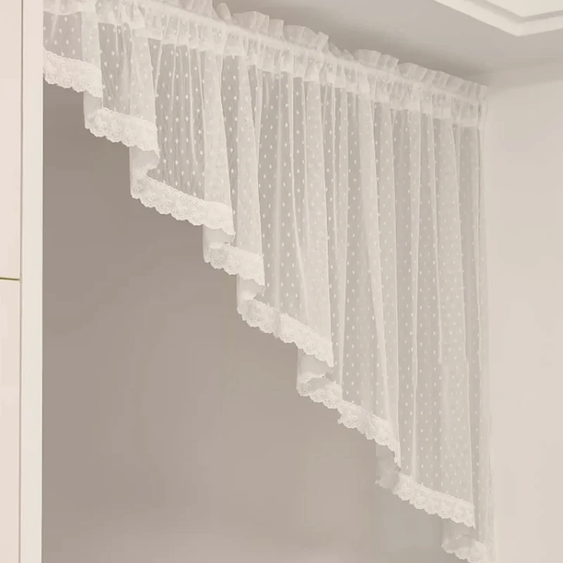 Semi Sheer Curtain Valances Window Topper Sheer Kitchen Tier Swag Privacy Half Window Curtain for Bedroom Living Room Home Decor 5