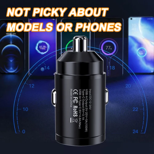 SEAMETAL 차량용 USB 슈퍼 차지 USB-A USB-C 담배 라이터 어댑터, 숨겨진 휴대폰 충전기, 아이폰 화웨이 삼성용, 100W 3