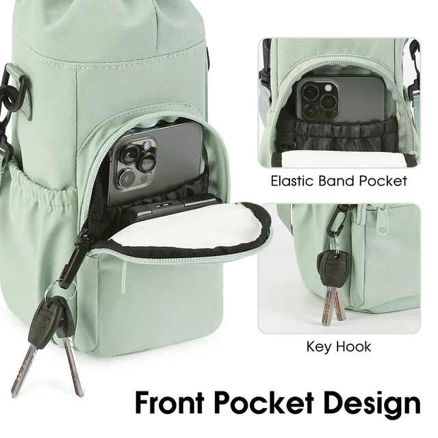 Insulated Water Bottle Bag Holder 40oz Crossbody for Thermos Neoprene Mug Vacuum Cup with Strap Pouch Protective Carrier Cover 2