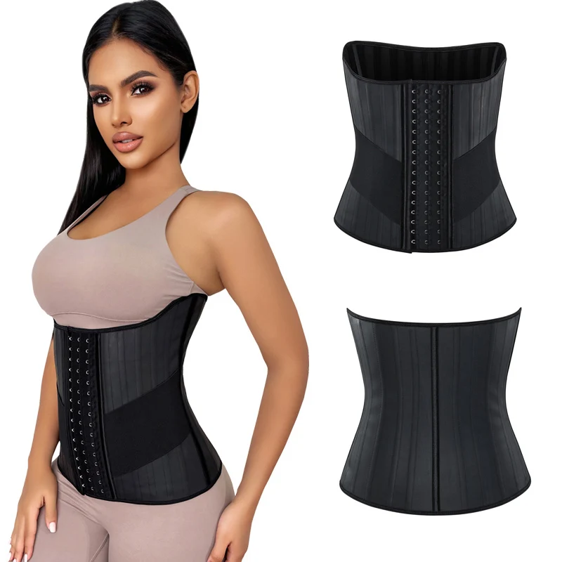 

11.4 inch Latex Waist Trainer Corset for Weight Loss 25 Steel Boned Underbust Corsets Bustiers Fajas Colombianas Body Shaper