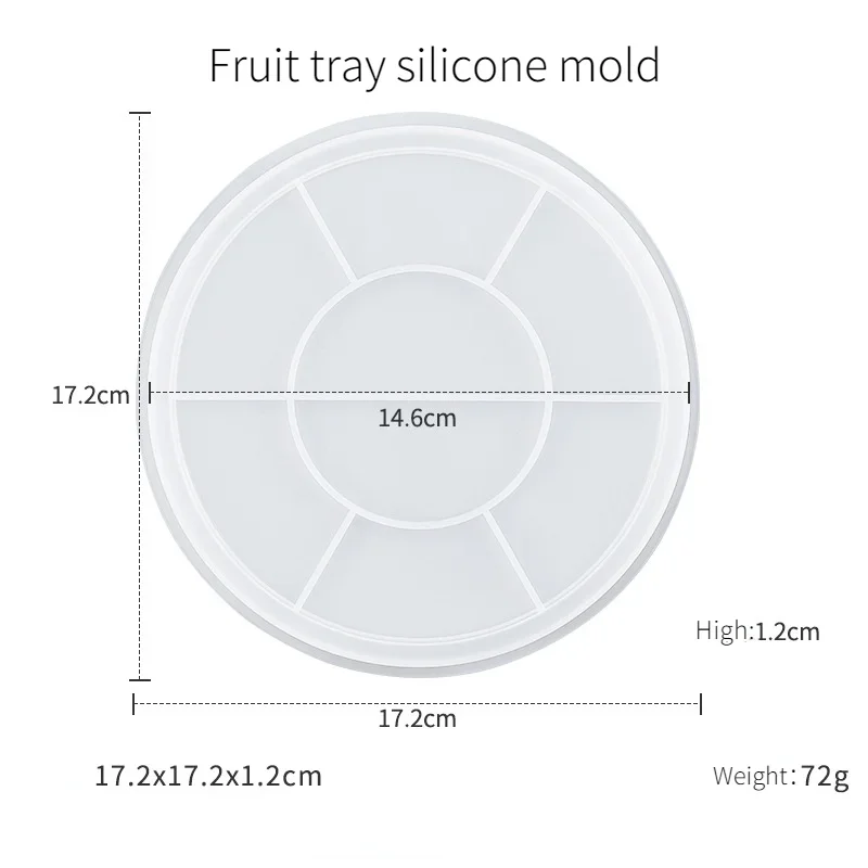 Silicone Mold 1pc Round for Fruit Tray DIY Dessert Storage and Jewelry