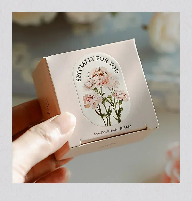 Handmade Carnation Scented Soy Wax Candle for Aromatherapy & Home Decor