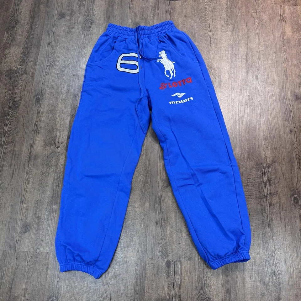 Mowalola 青いラガーパンツ ロゴ入り LONDON 1 Mowalola 青いラガー