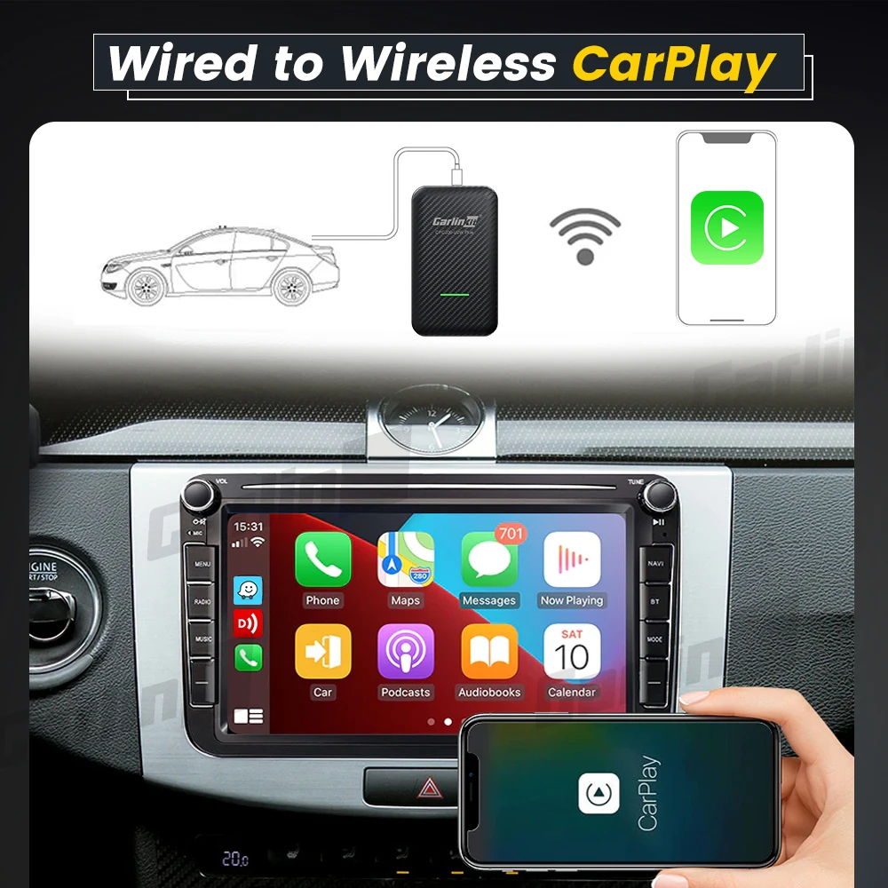 2022 Carlinkit 3.0 Wireless CarPlay Dongle Adapter f Factory Wired CarPlay  Cars