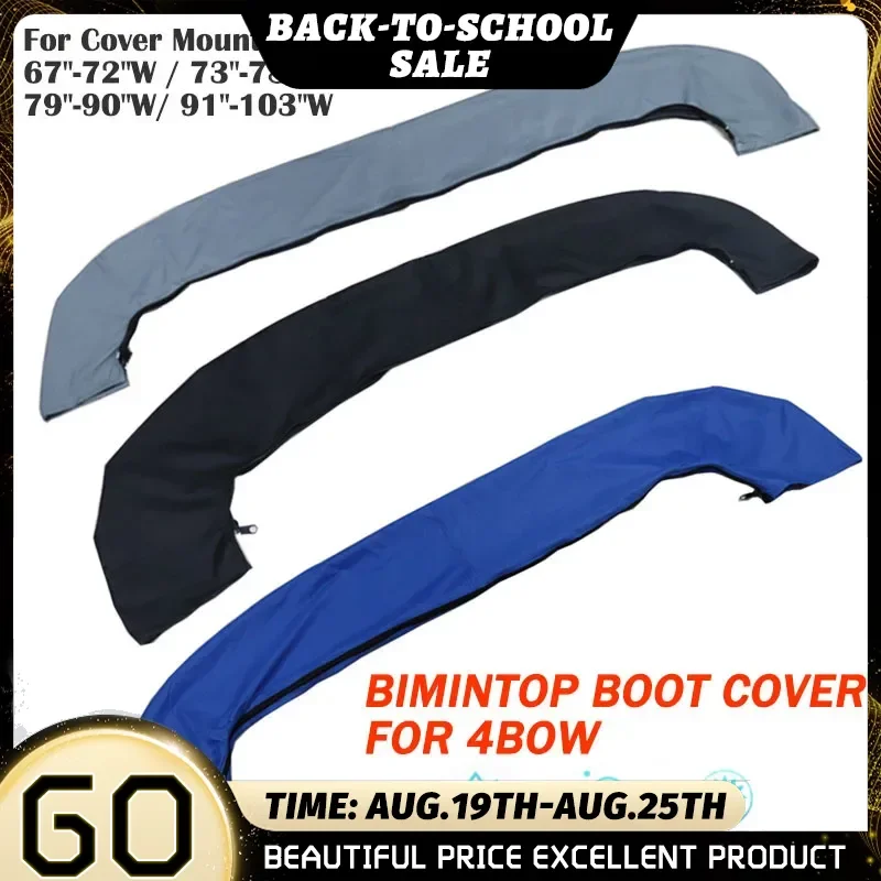 4 Bow Bimini Top Boot Cover No Frame Yacht Boat Cover With Zipper Anti UV Waterproof Dustproof 600D Marine Accessories boat cover