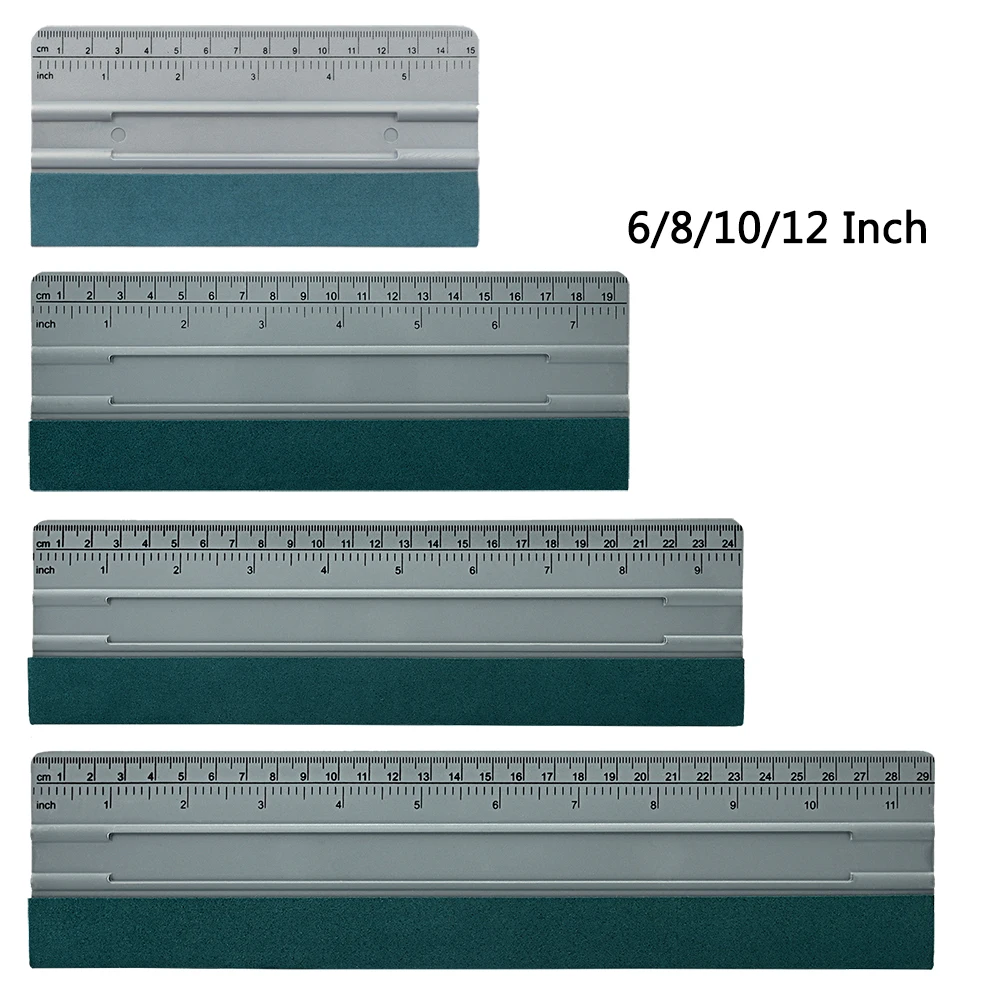 

FOSHIO 6/8/10/12Inch Suede Felt Cloth Squeegee with Ruler Vinyl Wrap Car Scraper Graphic Wallpaper Film Install Measuring Tools