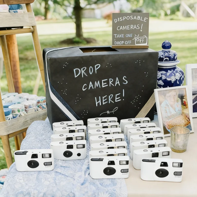 결혼식 손님 선물용 6-12개입 화이트 일회용 카메라 사진 소품 일회용 카메라 벌크 17장 사진