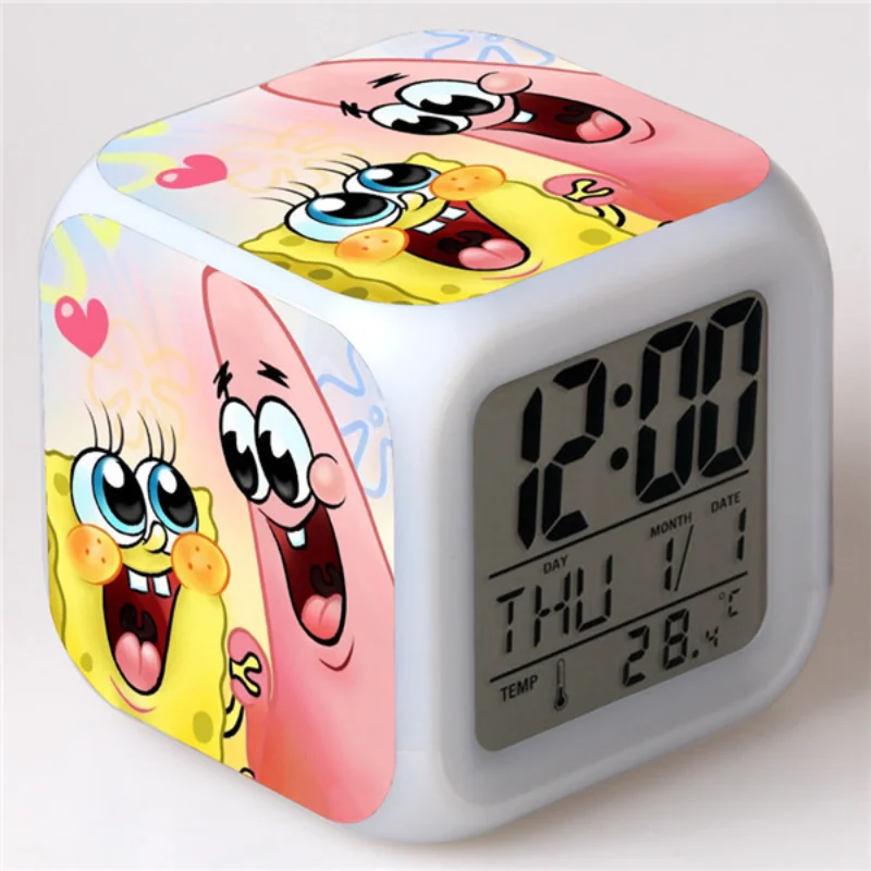 SpongeBob Patrick Star Squidward Tentacles Alarm Square Clock Kawaii SpongeBob Patrick Star Squidward Tentacles Alarm Square Clock Kawaii