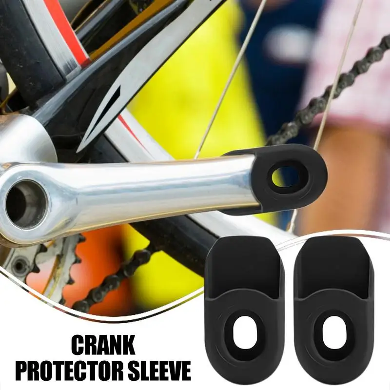 Bike Crank Protector 2-pieces Silicone Crankset Sleeve Anti-wear Pedal Arm Riding Protection For Women Men Cyclists Cycling