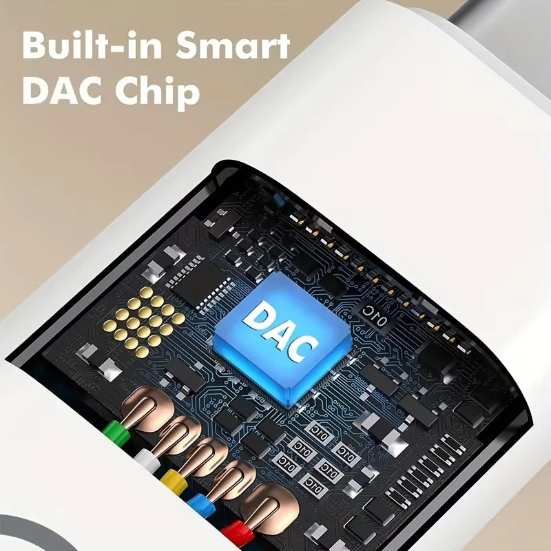 USB-C to 3.5mm 헤드폰 어댑터, 고음질 오디오 USB Type-C to 3.5mm 잭 어댑터, 아이폰 15, S23/S22/S21 U 호환