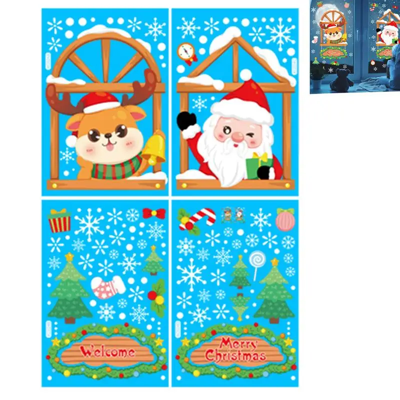 

Christmas Window Decals Stickers Christmas Santa Elk Decals Christmas Windows Clings Stickers For Cars Motorcycles Trucks