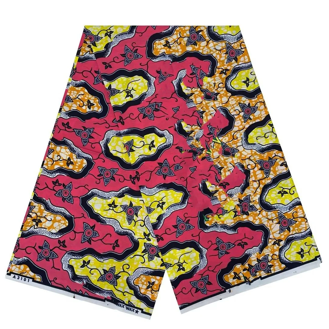 New Style Supe-V hollande African Fabrics Nigerian Wax Print High Quality African Wax Fabrics For Patchwor T8