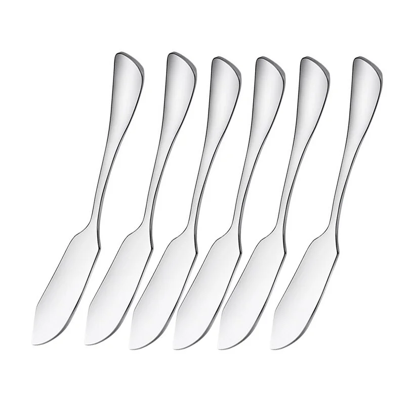 2/6PCS Stainless Steel Butter Knife Multifunction Cheese Cheese Cream Cutter Utensil Cutlery Silver Household Kitchen Supplies