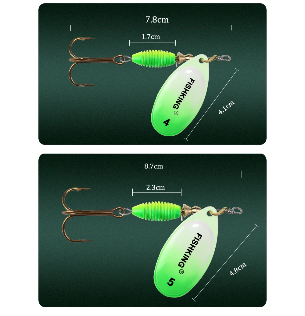 FTK Spinner Köder Angeln Locken 4g 4,8g 7g 10g 14g Metall Harte Künstliche Köder Angeln lockt Mit Drillinge Tackle Für Hecht Bass – Detail 5