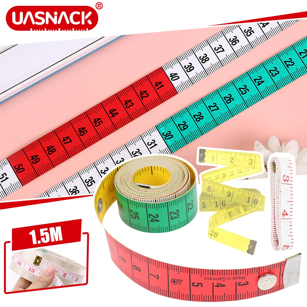 1.5M/60in Soft Tape Measure Tailor's Tape with Snap Fasteners Body