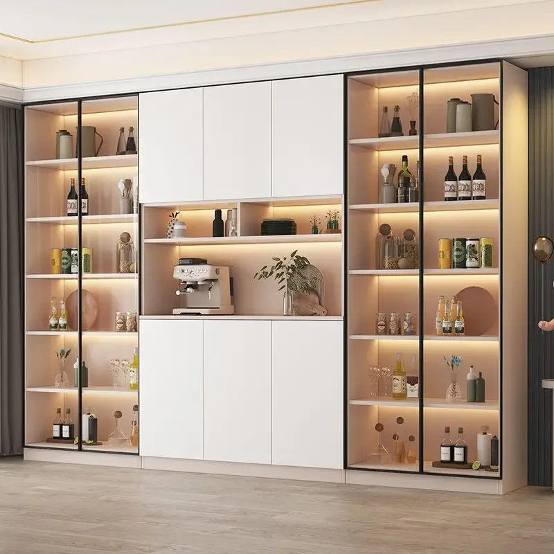 Large Luxury Display Drawers Kitchen Cabinet Glass Sideboards Shelf et Cupboard Cabinet Alacena Cocina Muebles Furniture Set