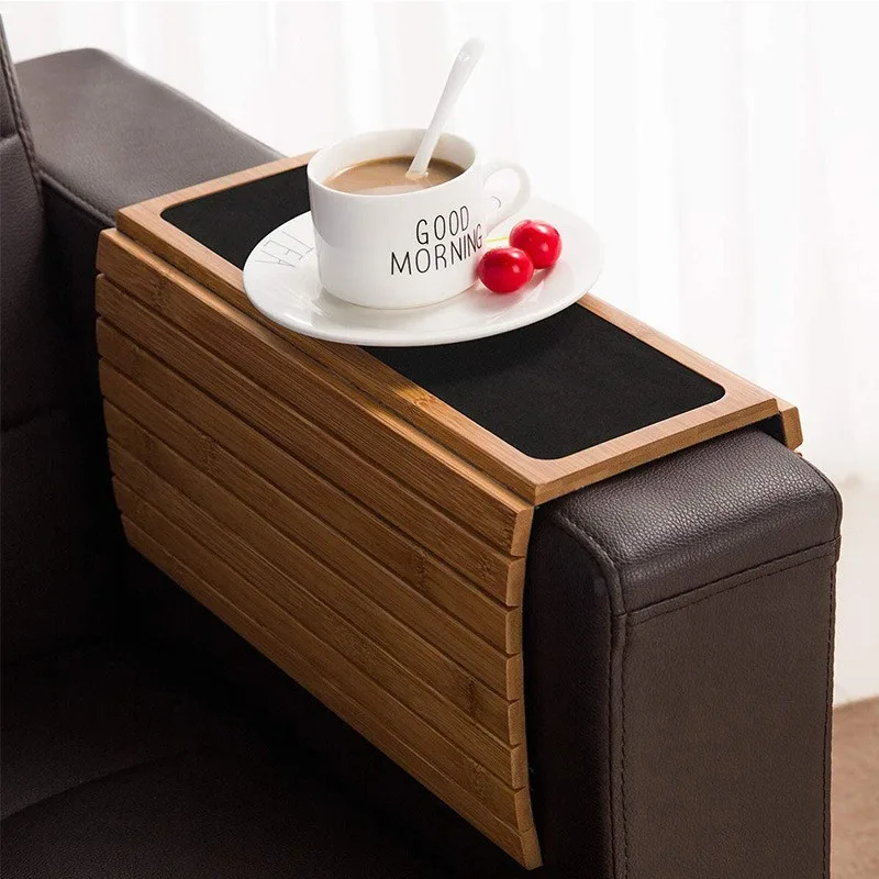 Household sofa tray, cake, fruit plate, solid wood mobile phone holder, breakfast plate, rectangular drama chasing snack tray
