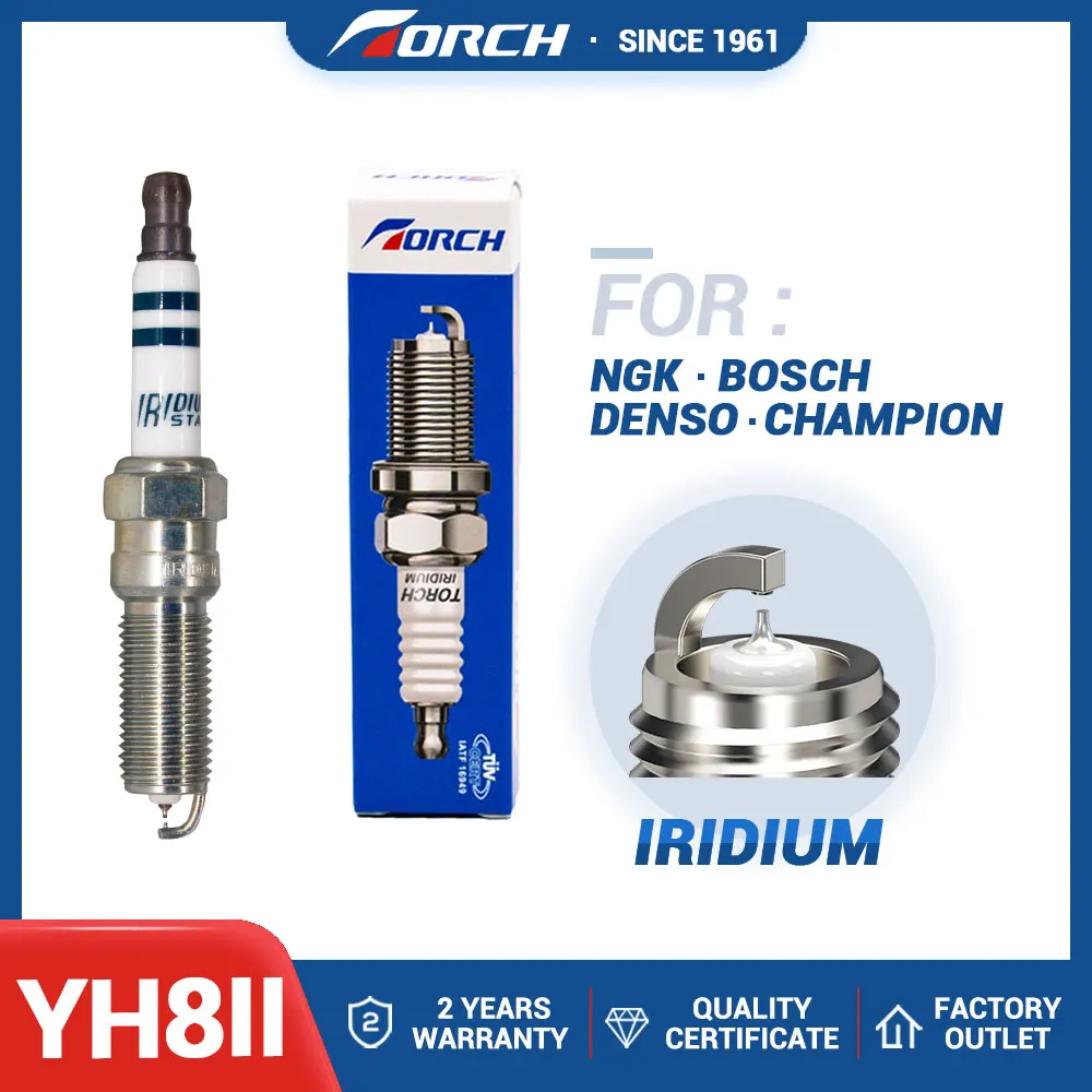 

Automobile Double Iridium Candle High Performance Spark Plug TORCH YH8II Ignition System Engines Components Auto Parts