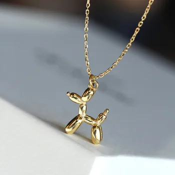 Stainless Steel Chain Cartoon Dog Necklace For Women Jewelry 2025 Trending New Punk Hip Hop Balloon Dog Pendant Necklace Gifts