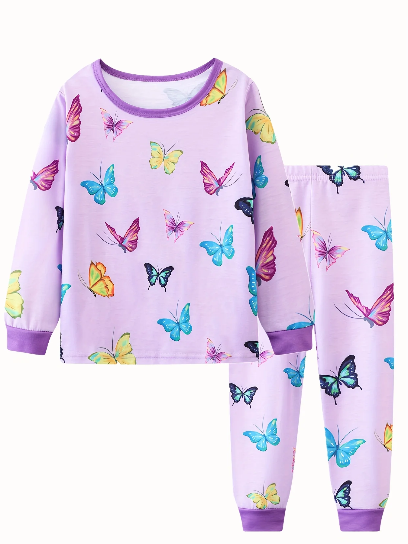 thumbnail image 1 of Cartoon dinosaur print long-sleeved two-piece pajama set for boys, 1 of 5