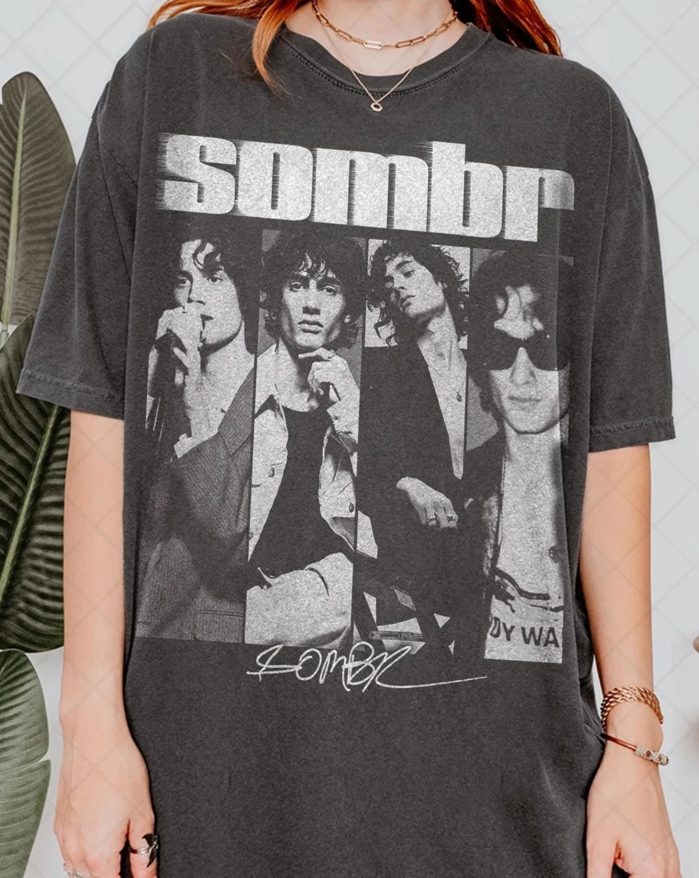 Sombr Grafik Vintage T-Shirt Unisex Oversized Herren Damen Baumwolle Kurzarm Y2k Mode Tee Weiblich Männlich Beliebtes Top Fans Geschenke