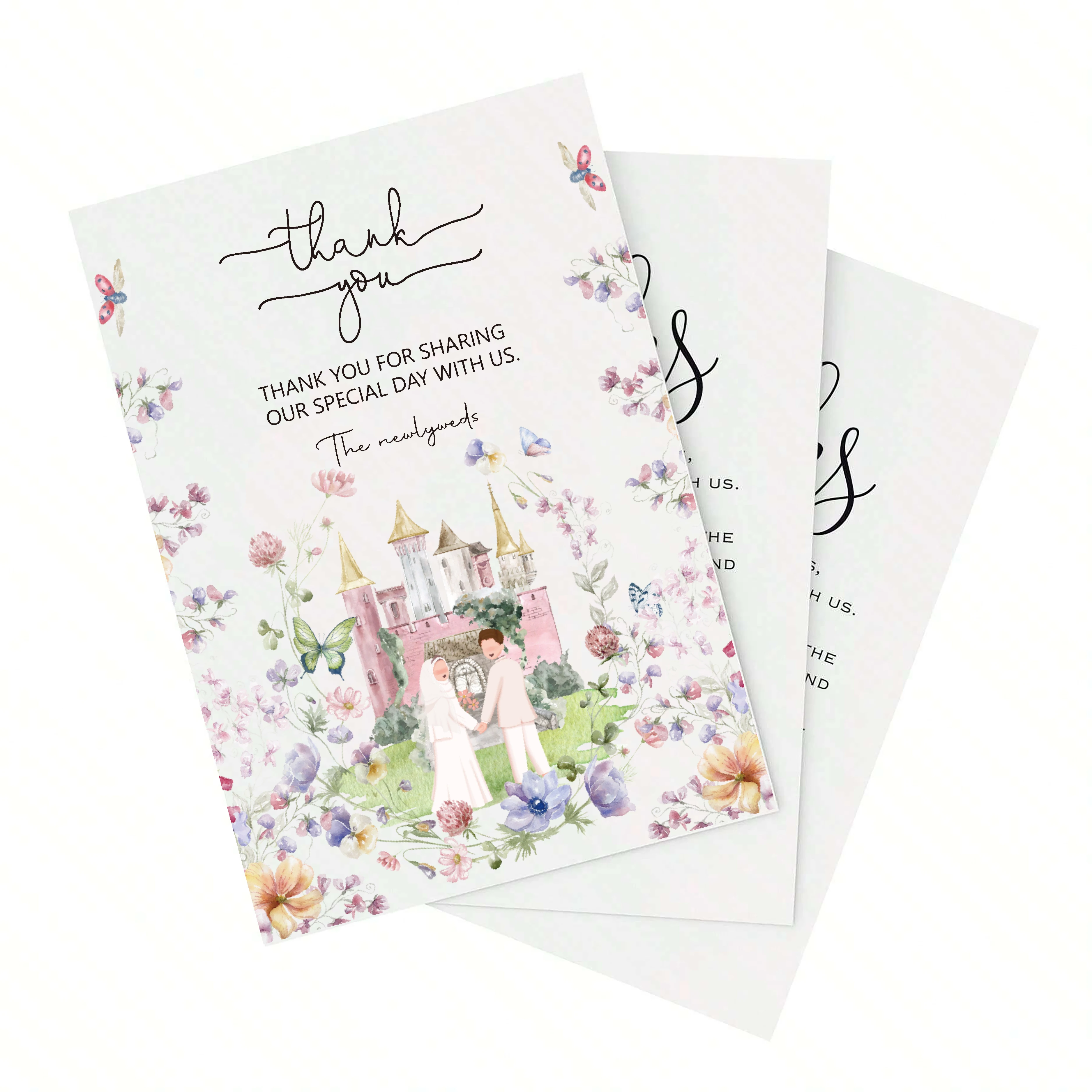 Personalized Wedding Banquet Table Thank You Card, Table Decorations, Reception, Bridal Shower Thank You Cards, Welcome Cards