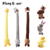 Cartoon Long Neck Small Dog Toy Puppy Duck Rabbit Fox Soft Plush Chew Pet Squeaky Toy 1