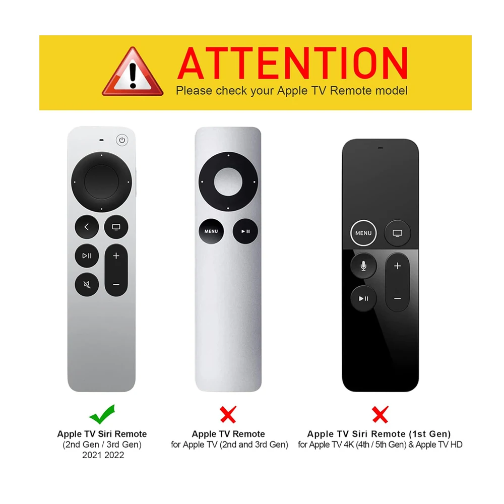 Protective Case for Apple TV Siri Remote-Silicone Cover for Apple TV 4K / HD Siri Remote Controller (2nd / 3rd Gen)