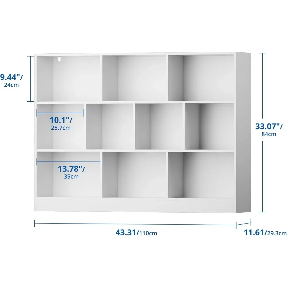 Open Shelf Bookcase, 10 Cube Storage Organizer with Anti-Tilt Device, Freestanding Horizonta Bookshelf Cube Shelf for Bedroom 5