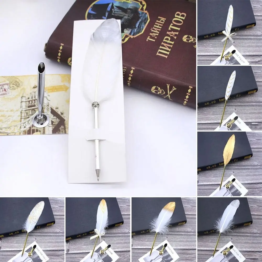 Wedding Decor Black Novelty Stationery Smooth Ballpoint Pens Signature Feather Pen Writing Tool Without Pen Holder ballpoint pen multifunction ballpoint pen multifunctional pen ball point pen