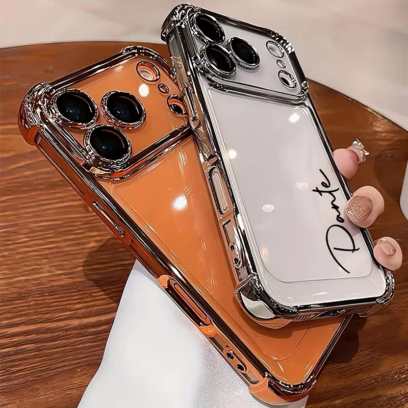Personalized Customized Name Personalized Plating Four Corner Anti Drop TPU thumbnail 9