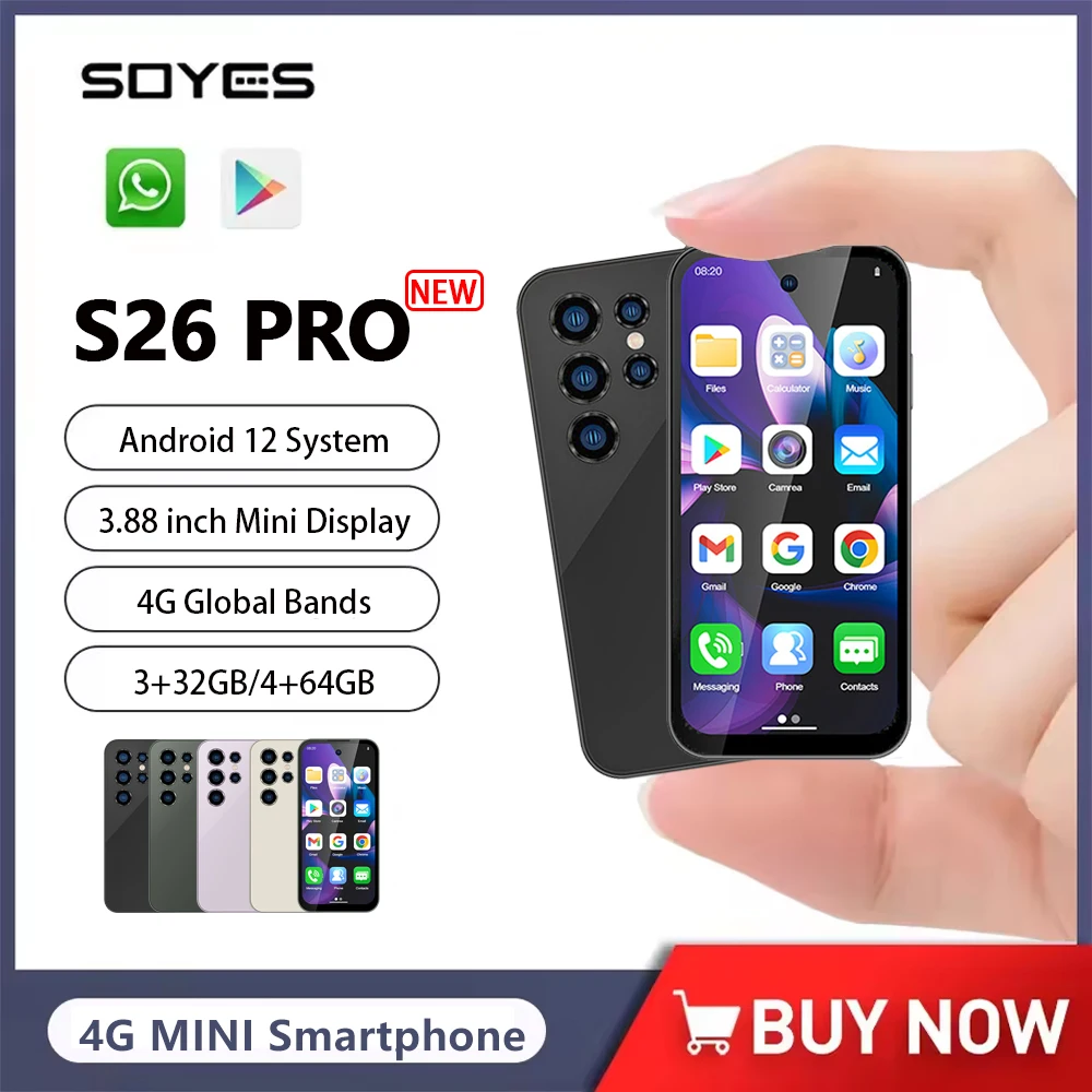 SOYES S26 Pro Mini Smartphone Android 12 Global 4G Band 3.88