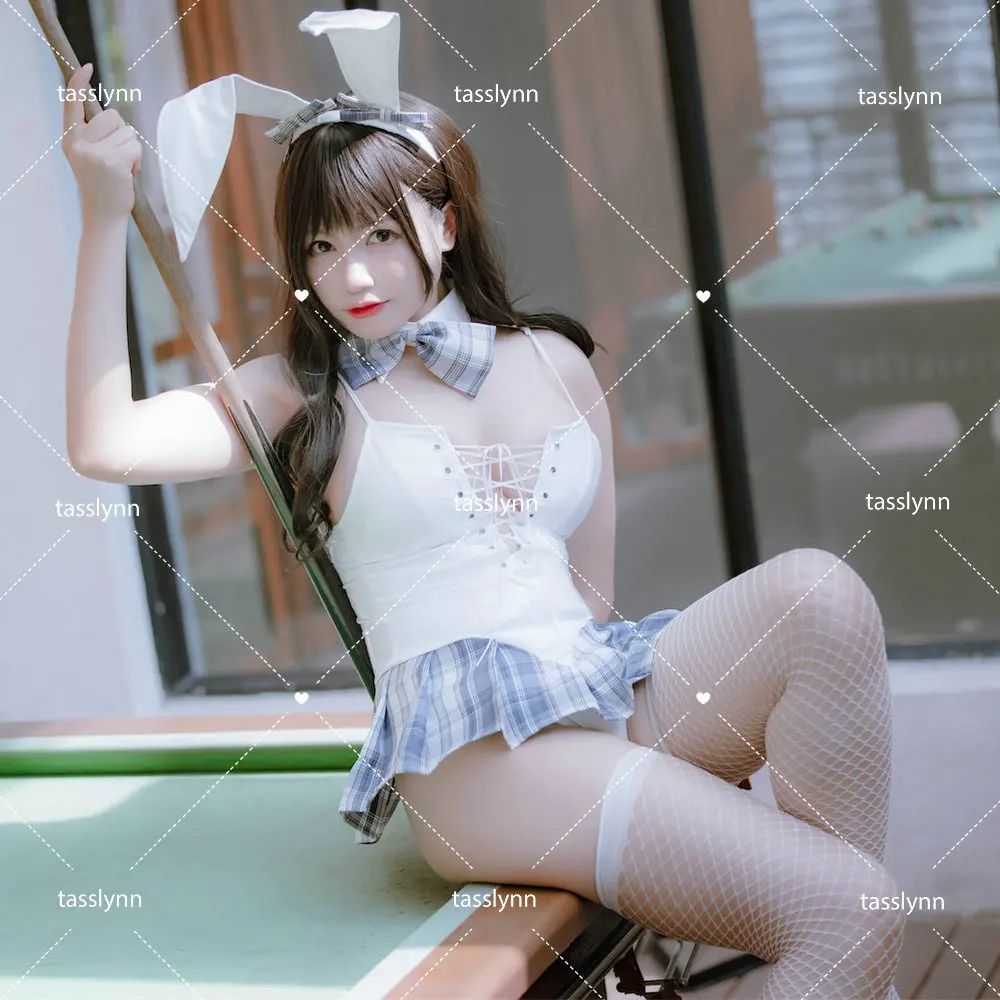 

New Dark Reign Maid Cosplay Costume Leather Leotard Elastic Bunny Girl Faux Leather Anime Dress for Geek Girls