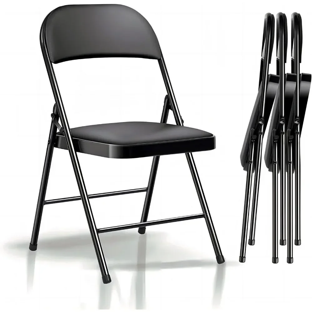 4-piece Set of Soft Cushioned Folding Chairs for Indoor and Outdoor Activities, Family Restaurants, Etc 18"D X 18"W X 31"H