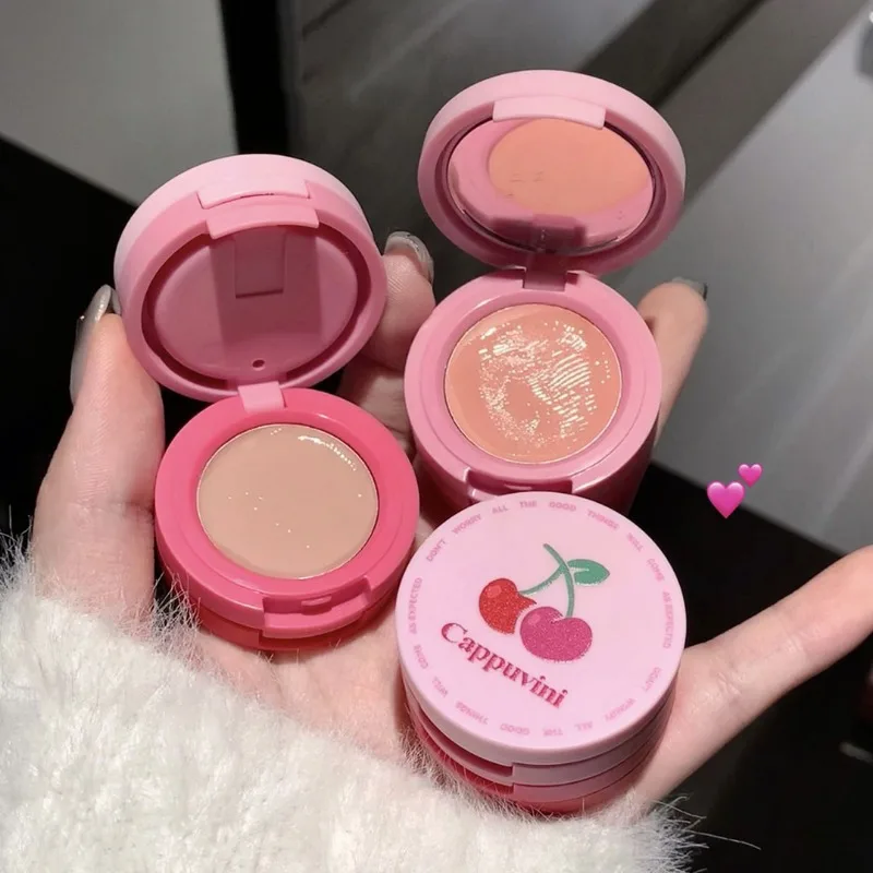 3 in 1 Cream Blush Cherry Watermelon Red Waterproof Lasting Matte Beauty Blush Cream Peach Face Makeup Cosmetic