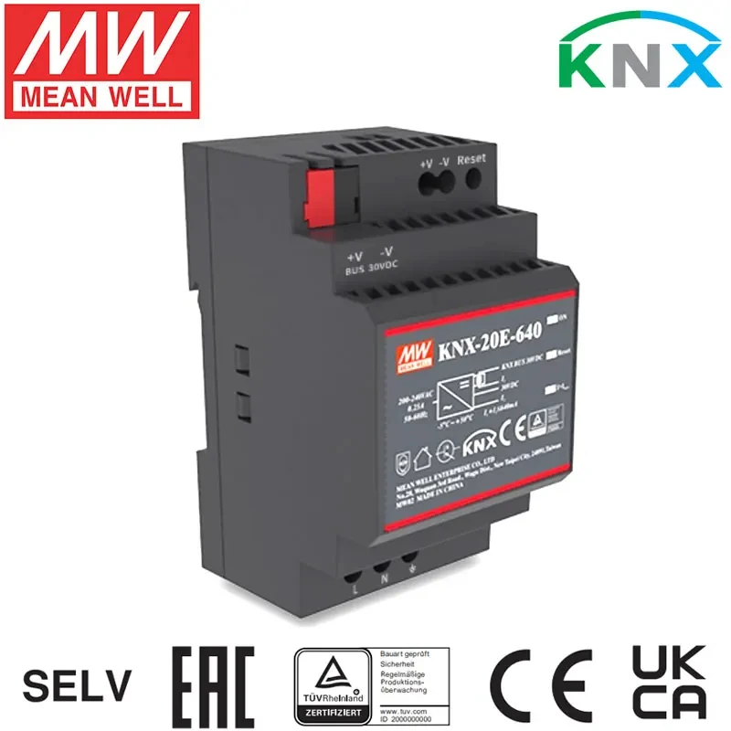 

Mean Well KNX-20E-640 MEANWELL 640mA KNX EIB Power Supply with Integrated KNX BUS Choke For Security Monitorning System