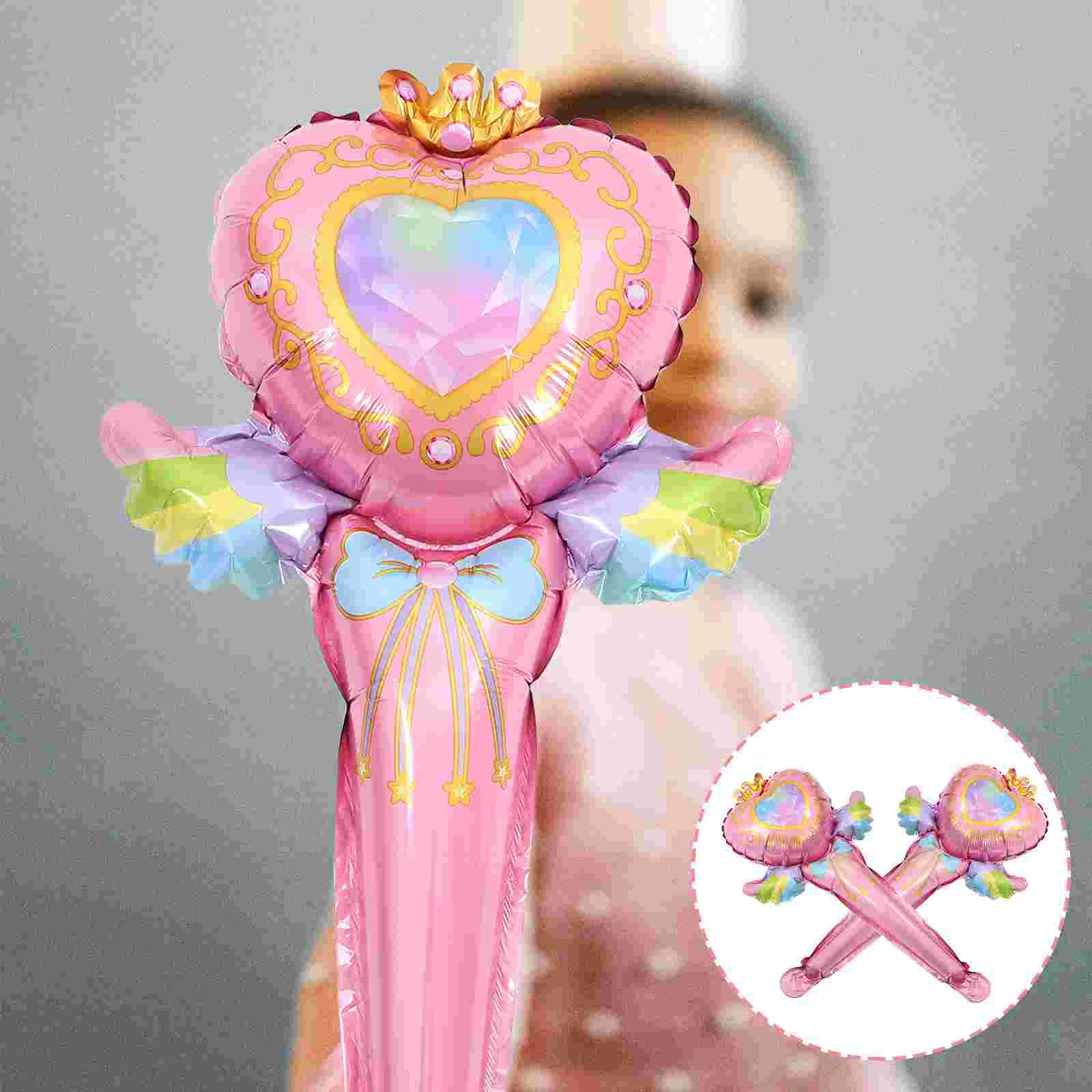 

Inflatable Fairy Wand Balloons Creative Foil Party Props Decor Birthday Supplies Aluminum Cartoon Layout Bride New