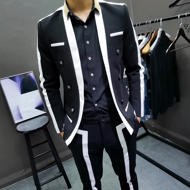 ASOS DESIGN slim tuxedo suit in white with black contrast lapel | ASOS
