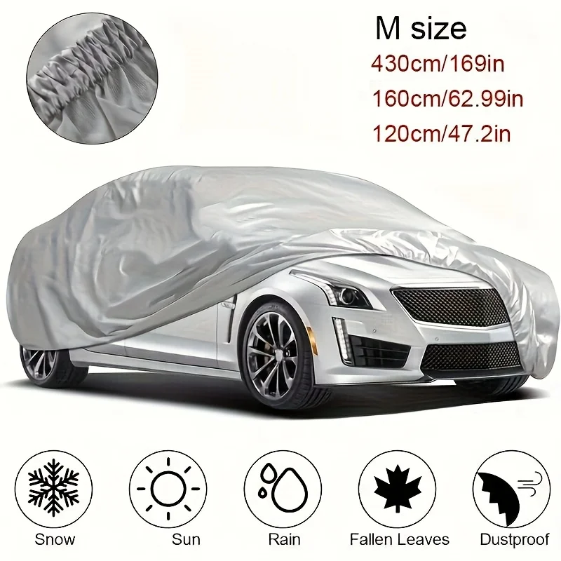 Vue rapprochée du tissu de la housse de voiture imperméable toutes saisons - Protection UV, anti-poussière et anti-neige, illustrant sa texture résistante à l'eau et aux intempéries.