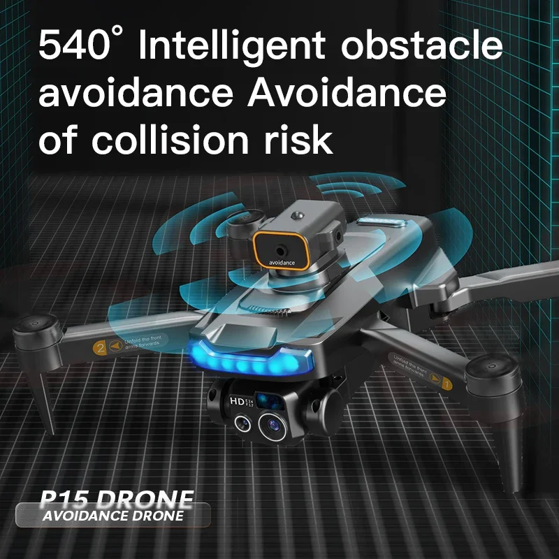 Drone 4K HD Professional Obstacle Avoidance Optical Flow Dual Camera Aerial Photography Fold P15 PRO quadcopter