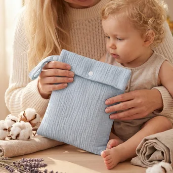 Borsa fasciatoio in mussola di cotone, sacchetto impermeabile portatile da viaggio, organizer appendibile, pochette per neonati, bambini e mamma, la migliore borsa cosmetica