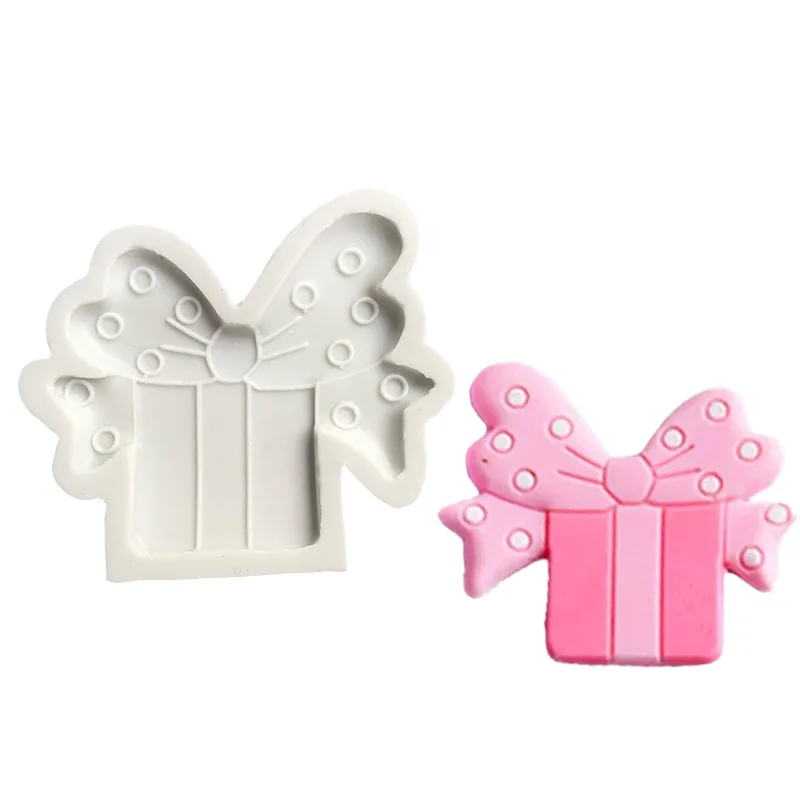 

Christmas Gift Box Gypsum Drop Mold Silicone Mold Fondant Cake Decorating Tools Chocolate Baking Mould For Kitchen Accessories