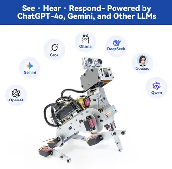 AI Robot Dog Kit for Raspberry Pi with Voice, Video Recognition, App Control, Python Programming 2