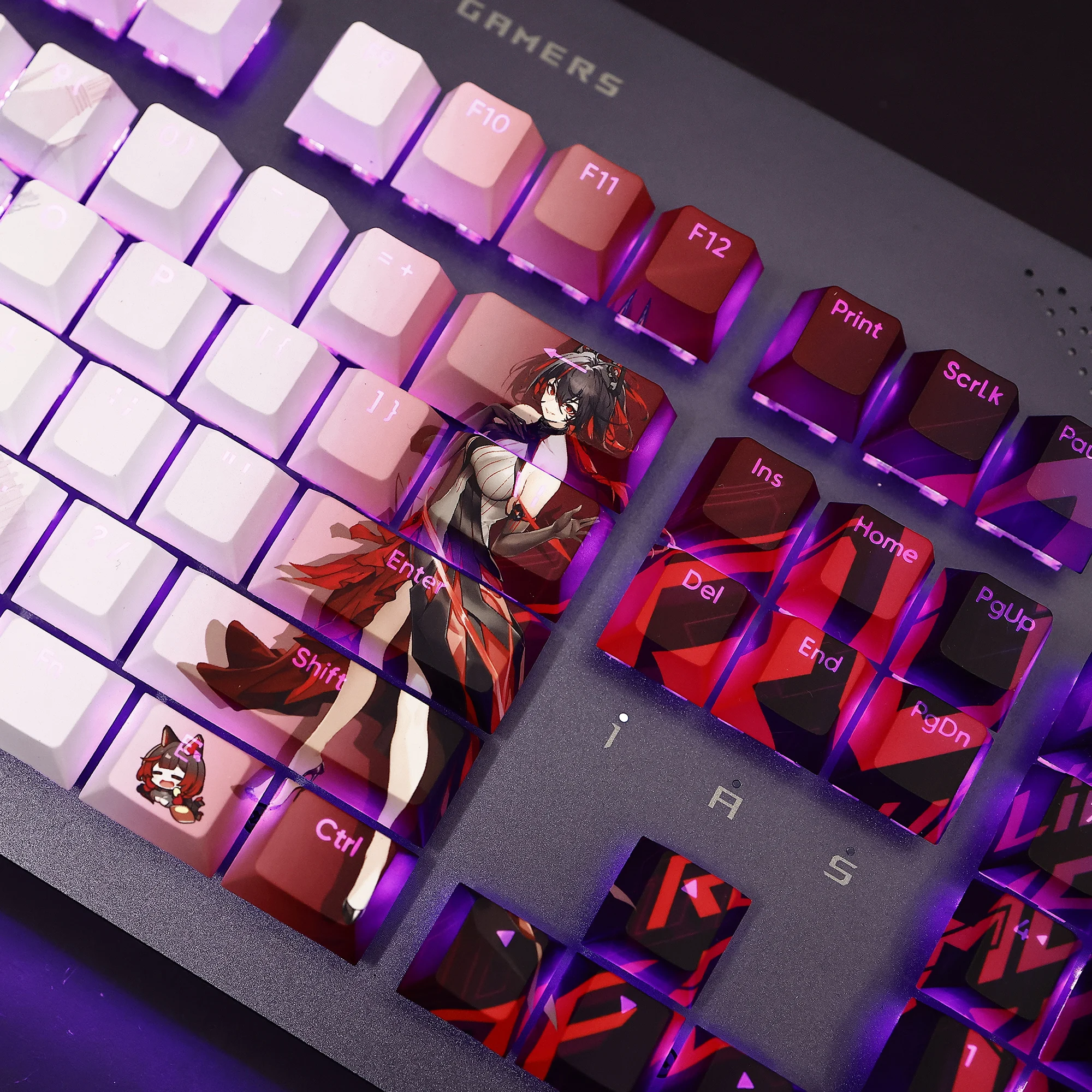 108 Tasten/Set PBT DIY Tastenkappen Anime Cartoon Gaming Tastenkappen Kirschprofil Tastenkappe für ROG Republic Of Gamers Azoth/Strix Scope II – Detail 4